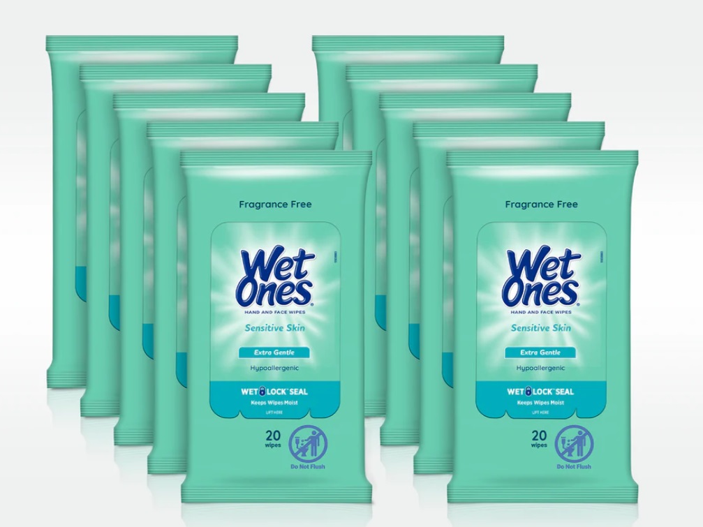 Wet Ones Sensitive Skin Hand & Face Wipes 