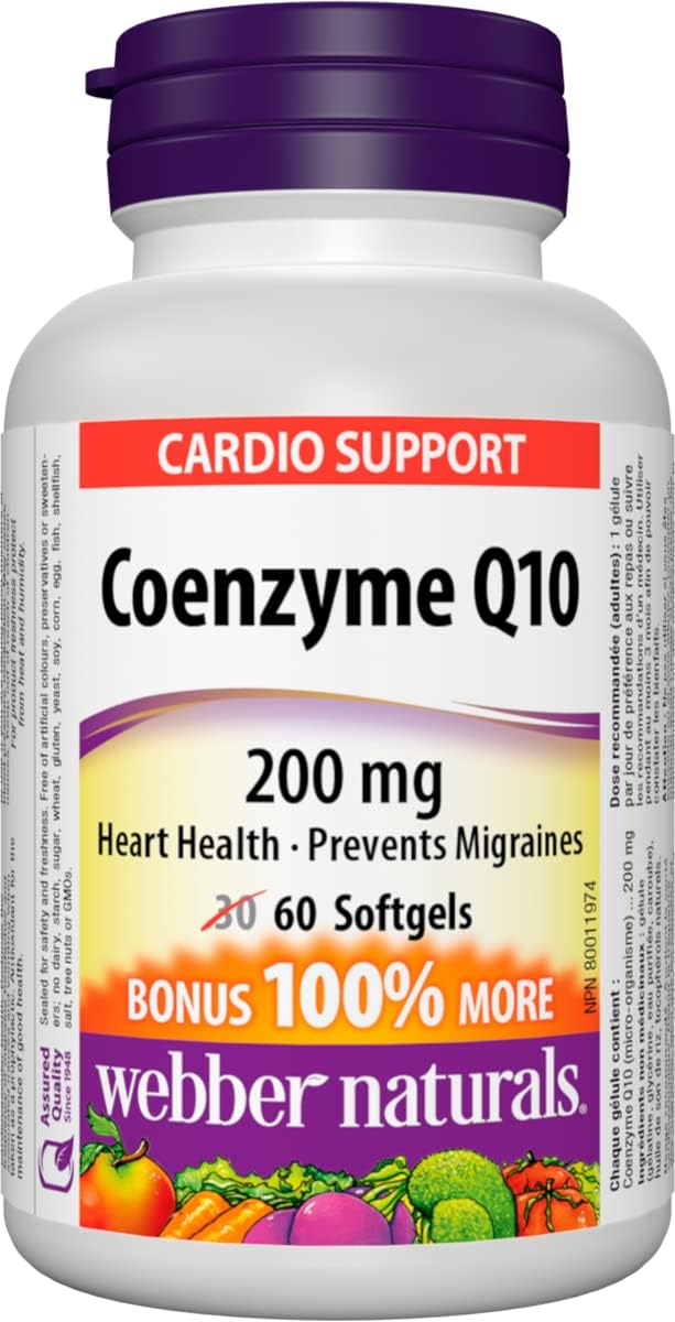 Webber Naturals Coenzyme Q10 200mg (60 softgels) 