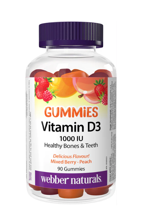 Webber Naturals Vitamin D3 Gummies 1000IU (90 gummies)