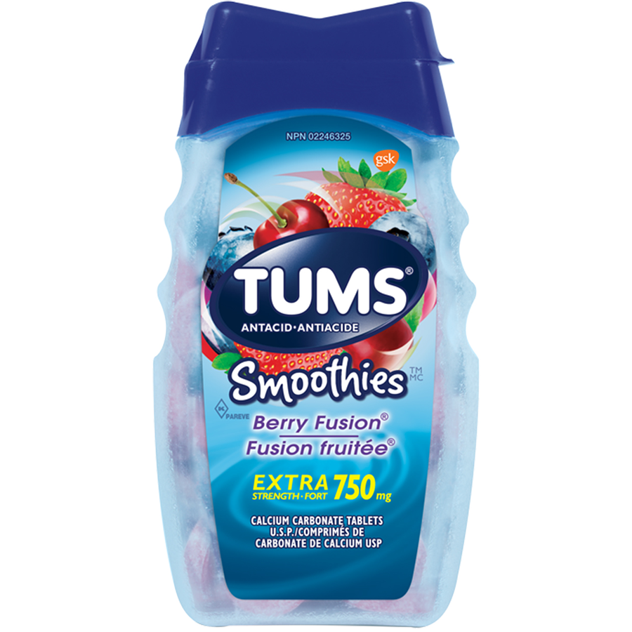 Tums Extra Strength Smoothies Berry Fusion (60 counts)